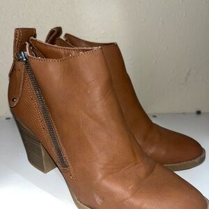 DV by Dolce Vita Tan Ankle Booties with Side Zipper